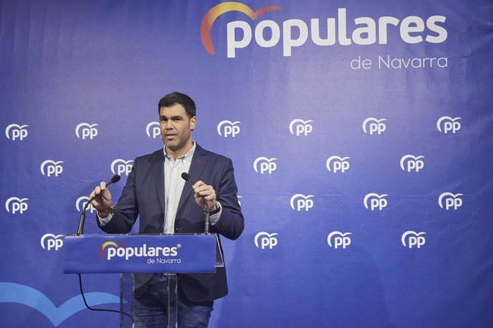 Archivo - El presidente del PP de Navarra y candidato a la Presidencia del Gobierno foral en las elecciones de mayo, Javier García.