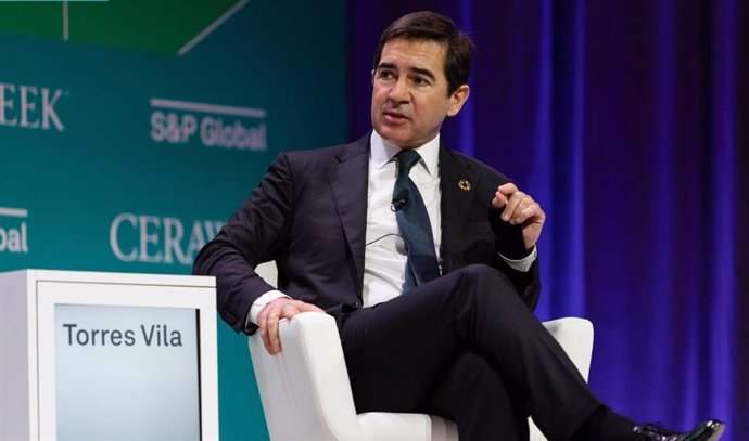 El presidente de BBVA, Carlos Torres Vila, participa en el evento CERAweek, en Houston