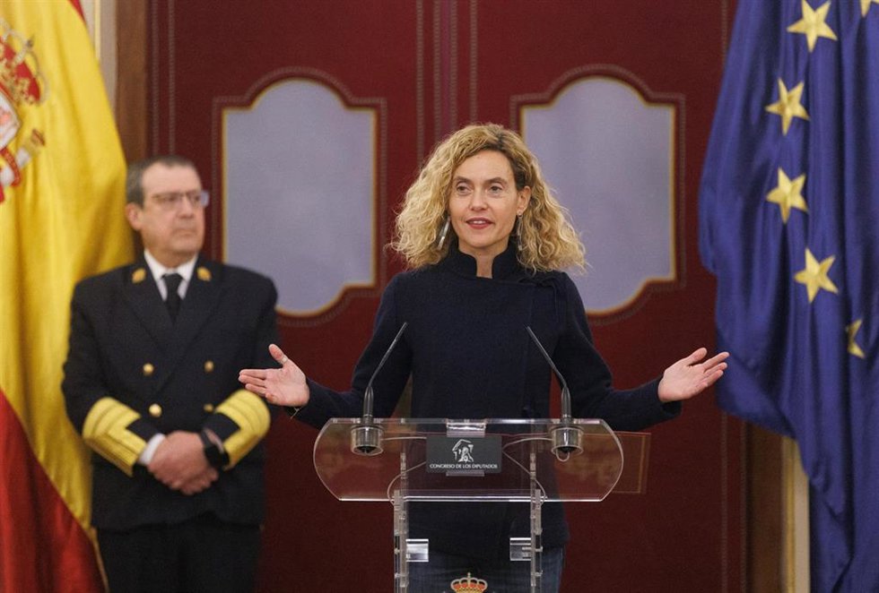 Archivo - La presidenta del Congreso, Meritxell Batet, interviene durante el acto de entrega de los premios del concurso 'Una Constitución para todos'.