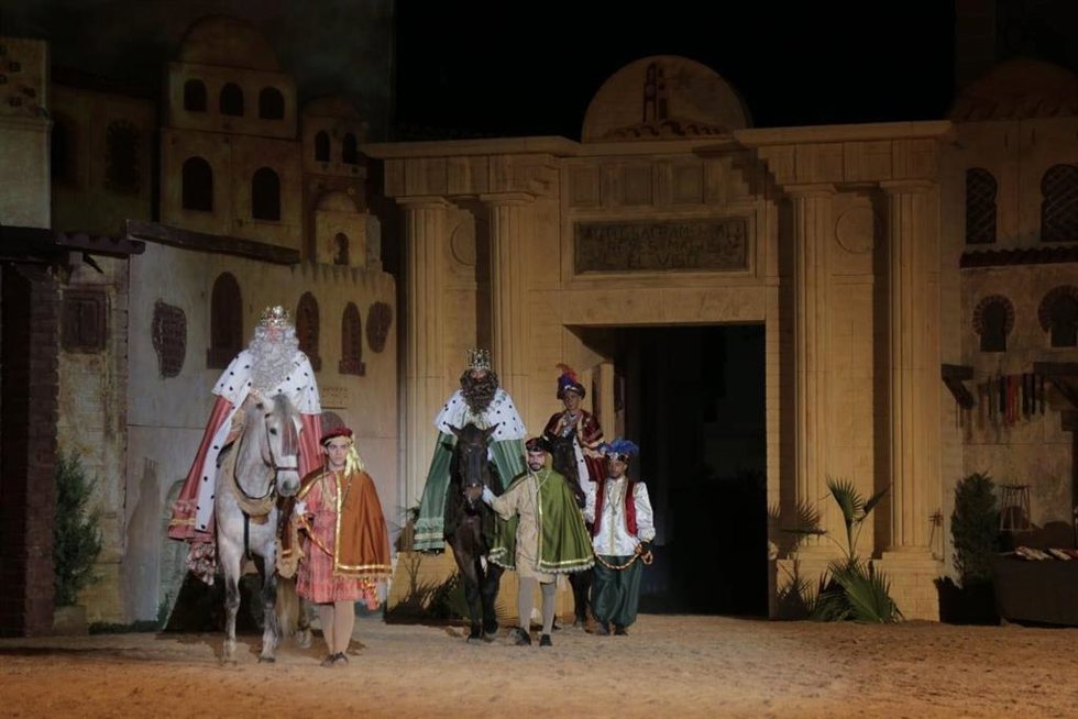 La llegada de los Reyes Magos en la representación del Auto de los Reyes Magos de El Viso.
