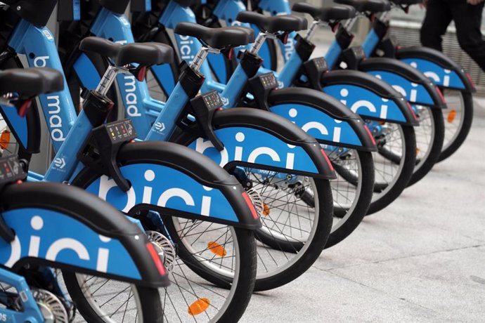 Bicicletas del renovado servicio de bicimad en la capital.