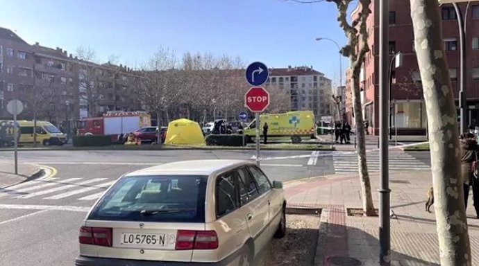 Imagen de uno de los dos atropellos mortales que se produjeron en 2022 en Logroño, en concreto, en la calle Club Deportivo.