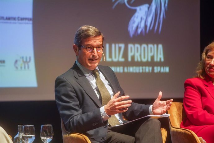 El consejero de Política Industrial y Energía, Jorge Paradela, durante su participación en el encuentro 'Minerales de Futuro. Mujeres referentes' organizado por Europa Press en colaboración con Atlantic Copper y Women in Mining & Industry Spain a 06 de 