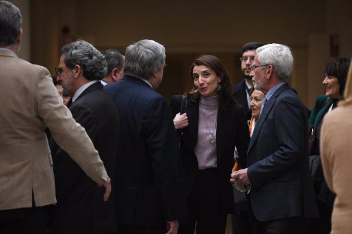 La ministra de Justicia, Pilar Llop, a su llegada a una sesión de control al Gobierno en el Senado.