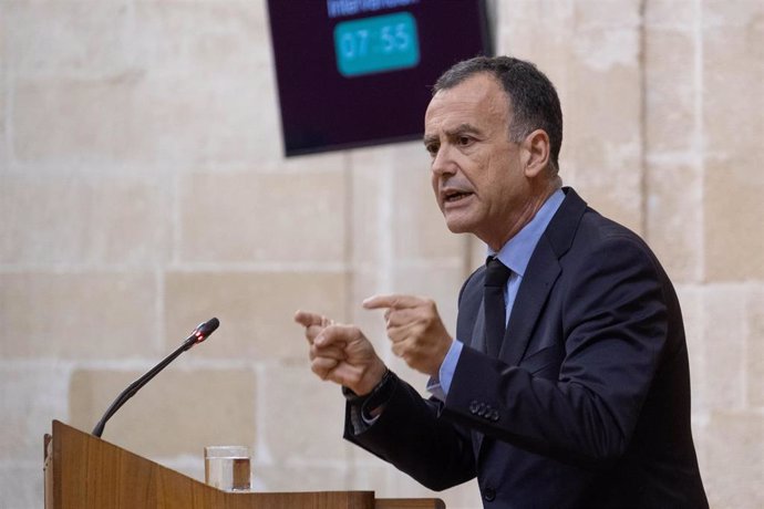 Archivo - El vicesecretario de Economía y Hacienda del Partido Popular de Andalucía, Pablo Venzal, en una foto de archivo en el Parlamento andaluz.