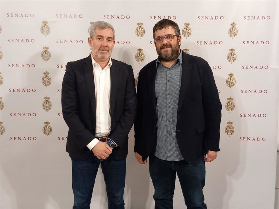 El senador de Coalición Canaria, Fernando Clavijo, y el senador de MÉS per Mallorca, Vicen Vidal.