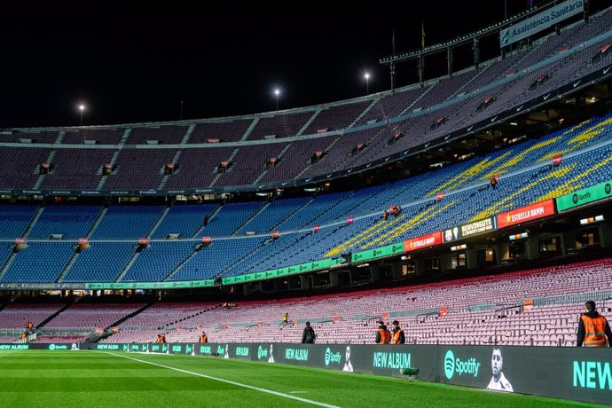 General view of Spotify Camp Now before  La Liga match, football match played between FC Barcelona and Cadiz CF at Spotify Camp Nou on February 19, 2023 in Barcelona, Spain.