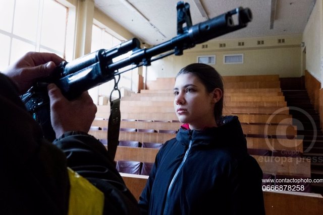 Ukrainian women's resistance against the Russian invasion.