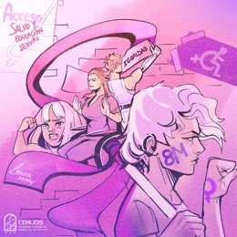 Cartel de la Confederación Estatal de Mujeres con Discapacidad (CEMUDIS) por el Día Internacional de la Mujer