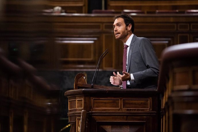 Archivo - El diputado Sergio Sayas interviene en una sesión plenaria en el Congreso de los Diputados
