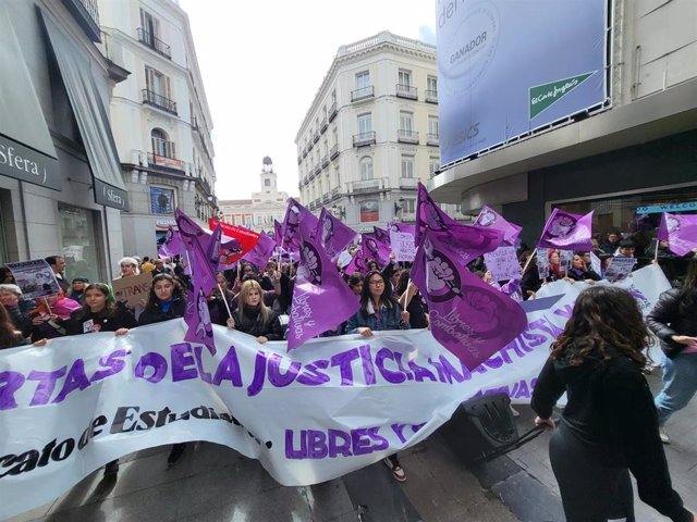 Manifestación del Sindicato de Estudiantes en Madrid por el 8M