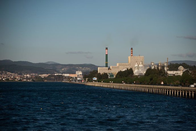 El complejo industrial de Ence en la Ría de Pontevedra, a 7 de febrero de 2023, en Pontevedra, Galicia (España). La sección quinta de la Sala de lo Contencioso-Administrativo del Tribunal Supremo ha estimado los recursos presentados por Ence y otras ent