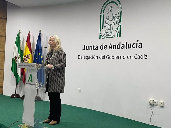 La delegada del Gobierno de la Junta de Andalucía en Cádiz, Mercedes Colombo, preside el acto institucional para conmemorar el Día Internacional de la Mujer, que se celebra este 8 de marzo