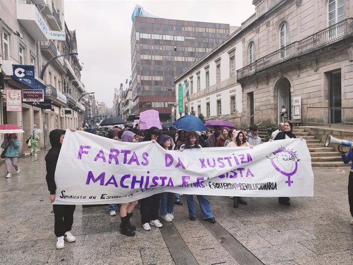 Las estudiantes gallegas se manifiestan en Vigo este 8M.