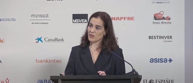La inspectora de Seguros del Estado, Carolina Lameiro Medina, durante su intervención en el III Observatorio de las Finanzas organizado por 'El Español' e 'Invertia'.