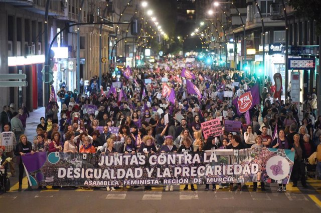 Manifestacion del 8 Marzo de 2023, Día Internacional de la Mujer, en Murcia