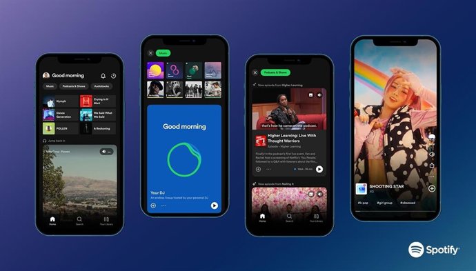 Nuevo diseño de interfaz de Spotify con nuevas funciones.