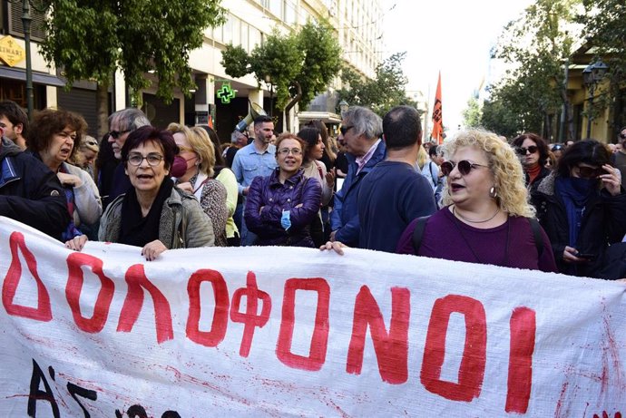Imagen de archivo de las protestas contra el Gobierno de Grecia.