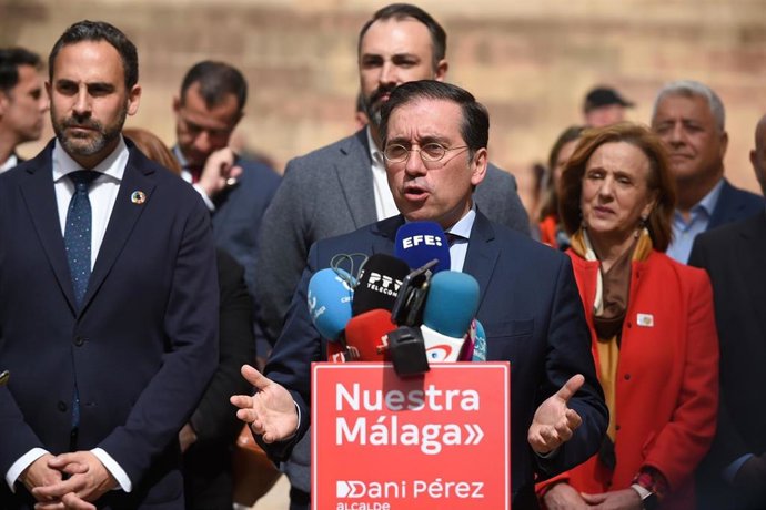 El ministro de Asuntos Exteriores, Unión Europea y Cooperación, José Manuel Albares, en un acto del PSOE de Málaga.