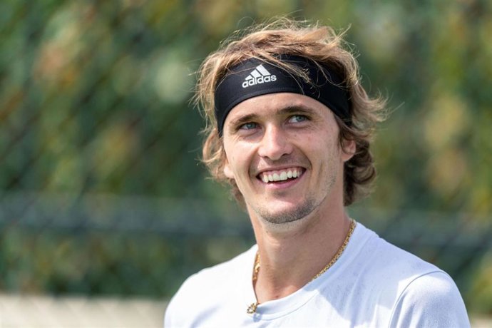 El tenista alemán Alexander Zverev, durante un entrenamiento para Indian Wells 2023. 