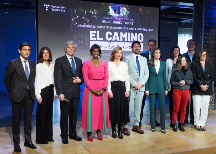 La reina Letizia preside la proyección en el Espacio Fundación Telefónica de 'El Camino Interior', un documental sobre la salud mental. En Madrid (España), a 9 de marzo de 2023.