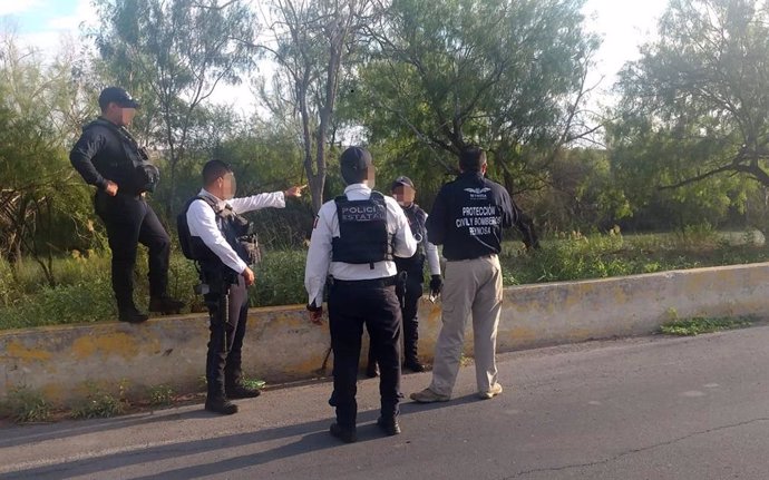 Archivo - Agentes de la Policía estatal de Tamaulipas, México