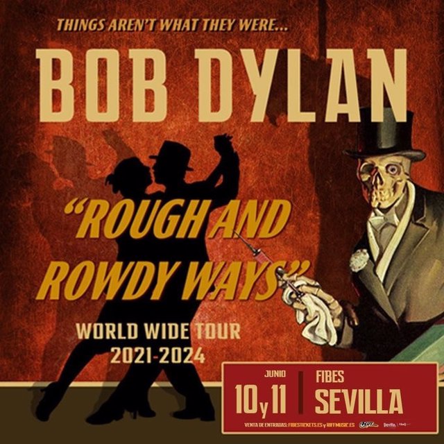 Cartel del tour de Bob Dylan.