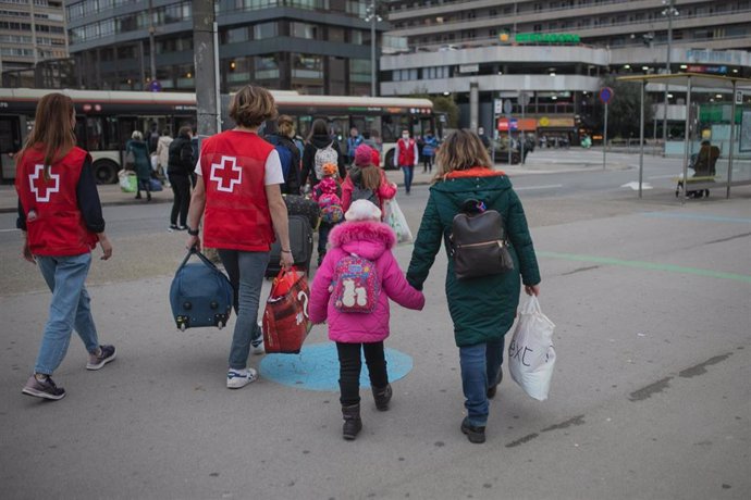 Imagen de refugiados ucranianos atendidos por Cruz Roja. Imagen de archivo.