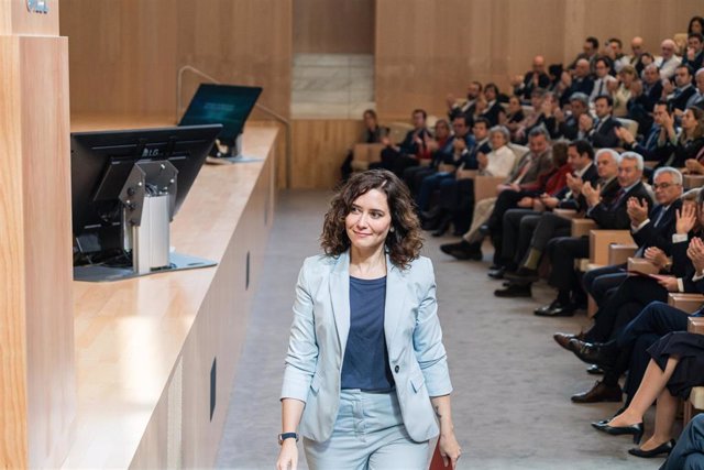 Isabel Díaz Ayuso a su llegada al IESE Business School