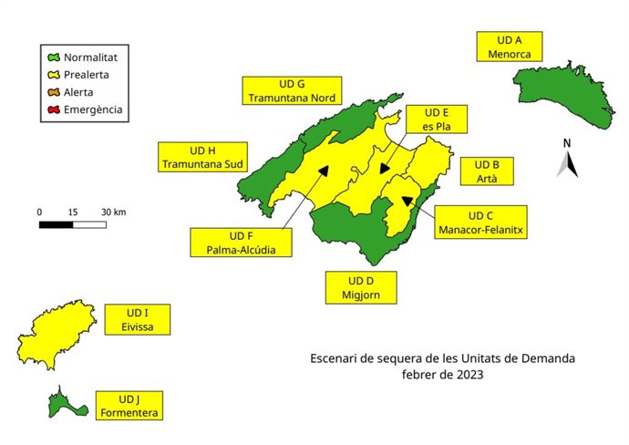 Las reservas hídricas de Baleares se sitúan en el 53% en febrero