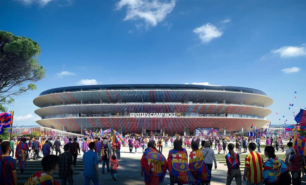 Archivo - Proyección de cómo será el nuevo Spotify Camp Nou