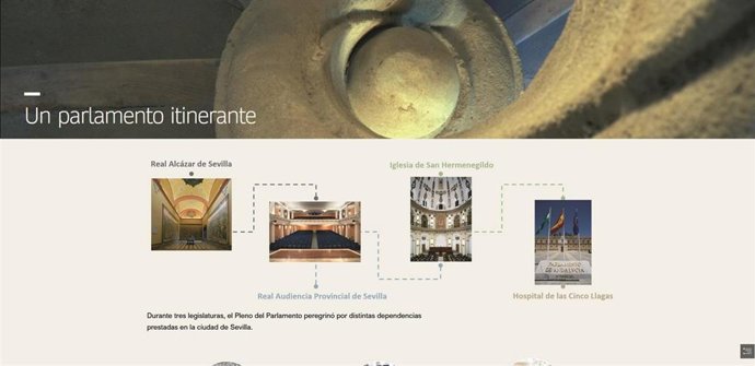 El Parlamento andaluz estrena una exposición virtual que recorre su sede.