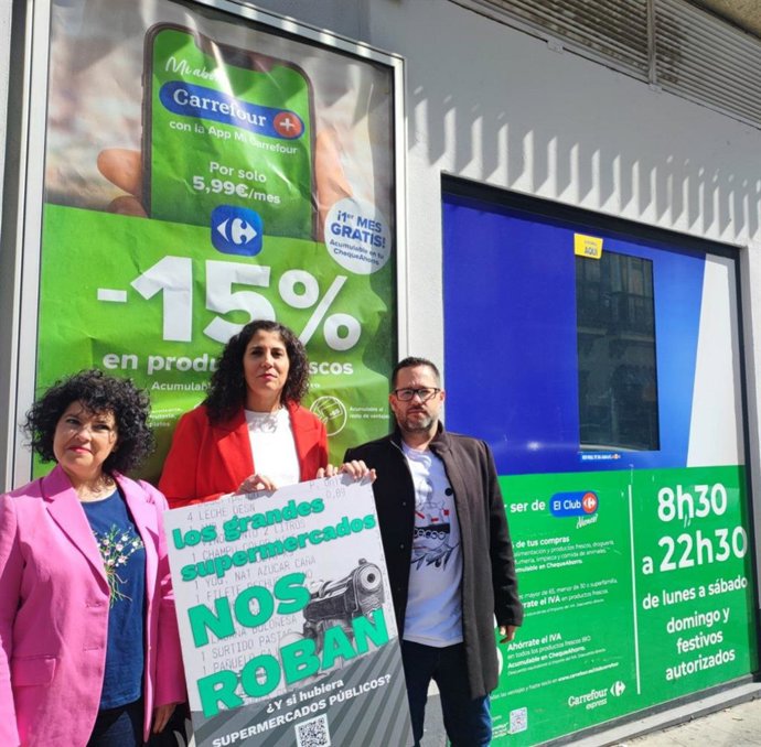 Adelante Andalucía presenta una campaña a favor de crear supermercados públicos.