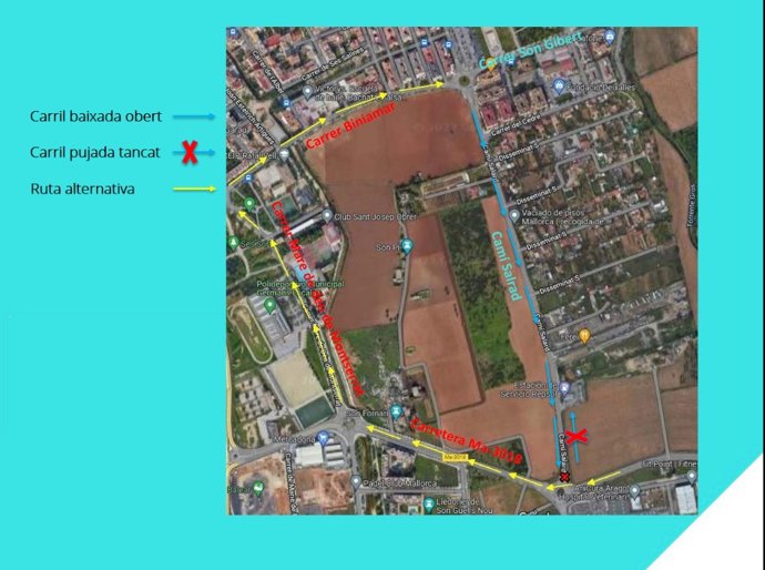 Plano de los cortes del camí Salard.