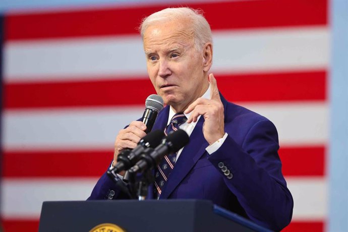 March 9, 2023, Philadelphia, Pennsylvania, USA: United States President Joe Biden makes remarks as he discusses his Budget for Fiscal Year 2024 at the Finishing Trades Institute, Philadelphia, Pennsylvania on Thursday, March 9, 2023. ..In his remarks th