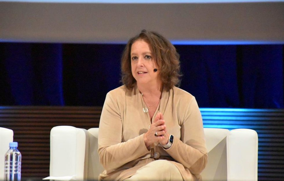 La consejera de Salud y Consumo, Catalina García, en un congreso nacional de hospitales y gestión sanitaria celebrado en Las Palmas de Gran Canaria.