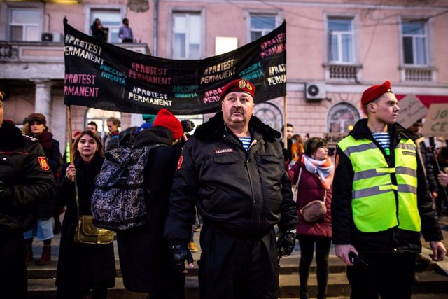 Archivo - Una protesta en Chisinau, Moldavia