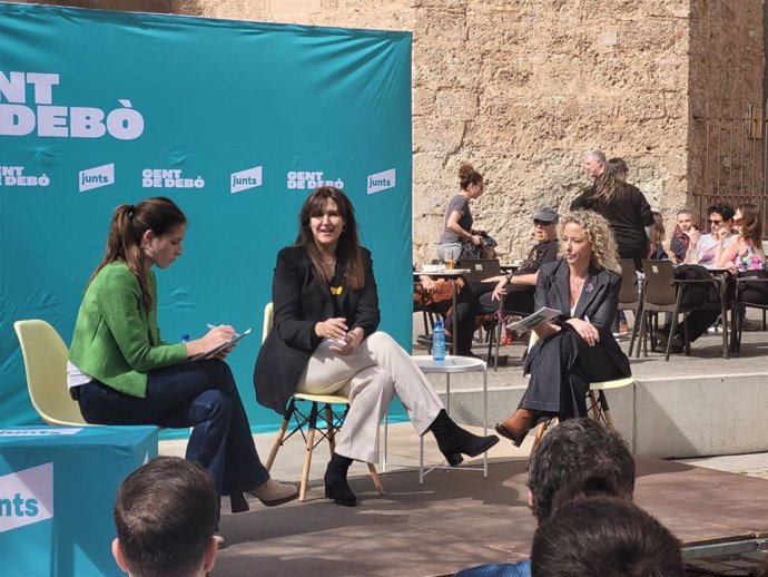 La presidenta de Junts, Laura Borrs, participa en un acte en motiu del Dia Internacional de la Dona a Sabadell (Barcelona)