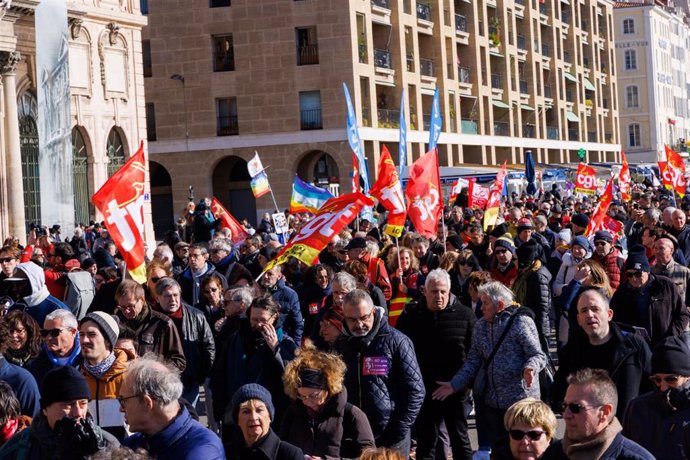 Archivo - Manifestación contra la reforma de las pensiones en Marsella
