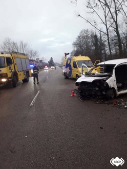 Imagen del accidente en Piloña.