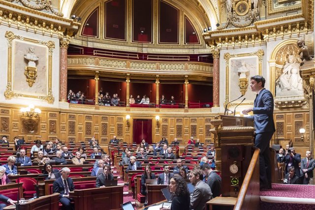 El ministre delegat de Comptes Públics de França, Gabriel Attal, defensa el projecte de reforma de pensions davant el Senat