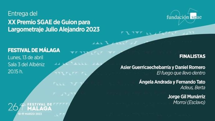El Festival de Málaga entrega el 20 Premio SGAE de Guion Julio Alejandro 2023