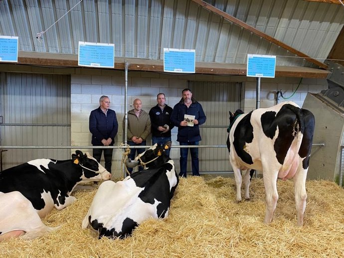 El director xeral de Gandería, Agricultura e Industrias Agroalimentarias, José Balseiros, en la IV subasta de ganado de raza frisona, en el marco de la XXIV edición de la Festa do Lacón con Grelos de Mesón do Vento.