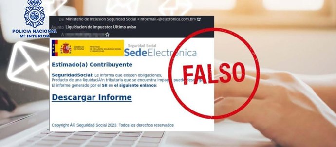La Policía Nacional alerta de una nueva estafa por correo en la que se hacen pasar por la Seguridad Social