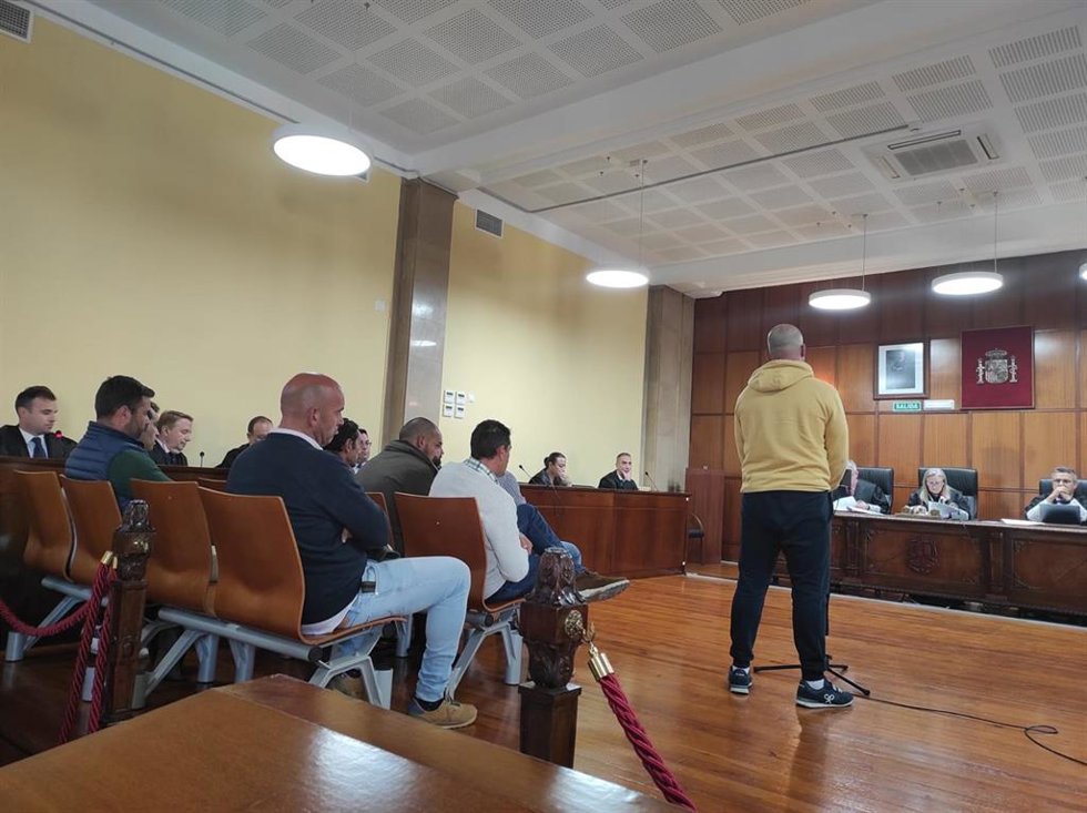 Los acusados durante la vista