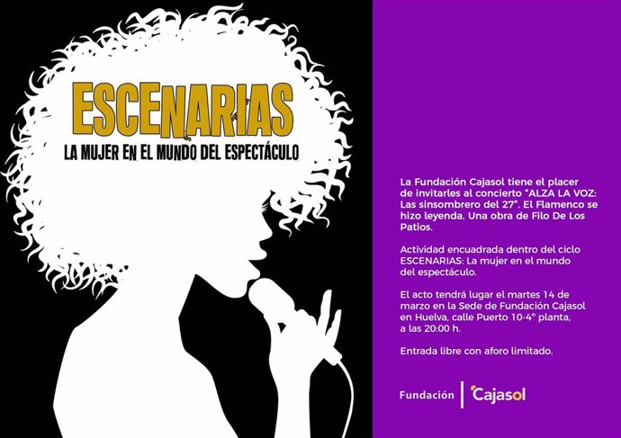 Cartel de 'Escenarias, la mujer en el mundo del espectáculo'.