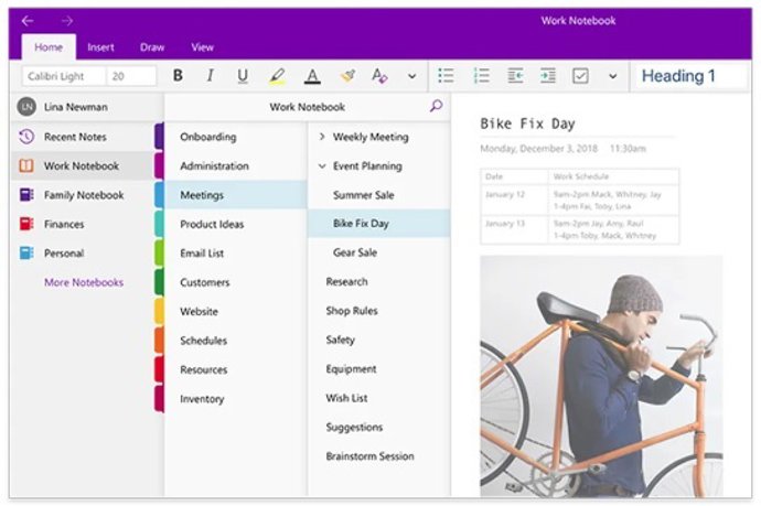 La 'app' de notas digitales OneNote