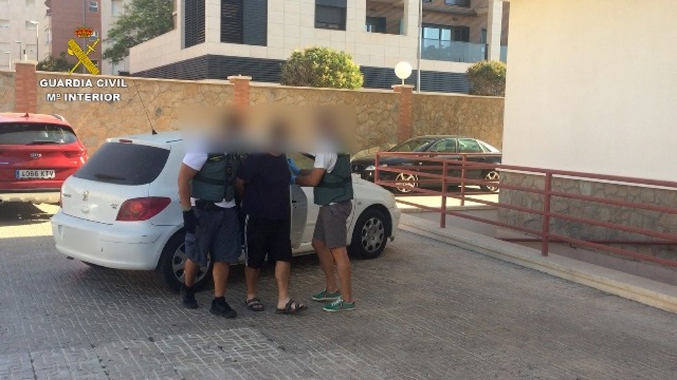 Archivo - Uno de los detenidos en la operación 'Terciaria' de la Guardia Civil.