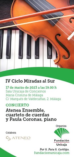 Convoc. El Ciclo Miradas Al Sur Llega A La Sala Unicaja De Conciertos María Cristina Con El Concierto De Paula Coronas Y Atenea Ensemble