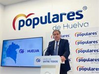 El PP lamenta que Pedro Sánchez "venga a Huelva una vez más con las manos vacías"